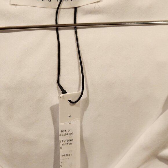 Susana Monaco White Ruffle Top NWT Size Small - Elegant Short Sleeve Blouse - Picture 3 of 3